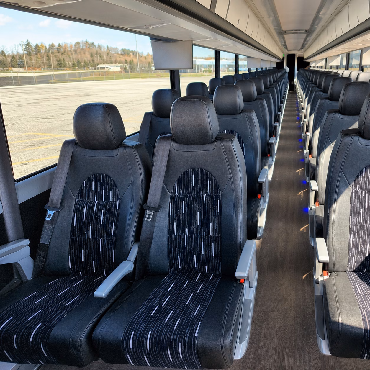 redlands employee charter bus rentals to ont and sbd airports